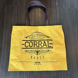 Corral Boots Tote Bag With Handle Canvas Yellow And Brown Western Country Shop